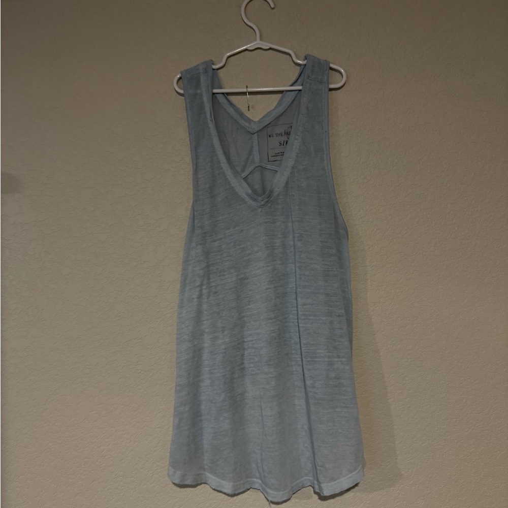 We The Free Blue Relaxed Tank Top Soft Fabric